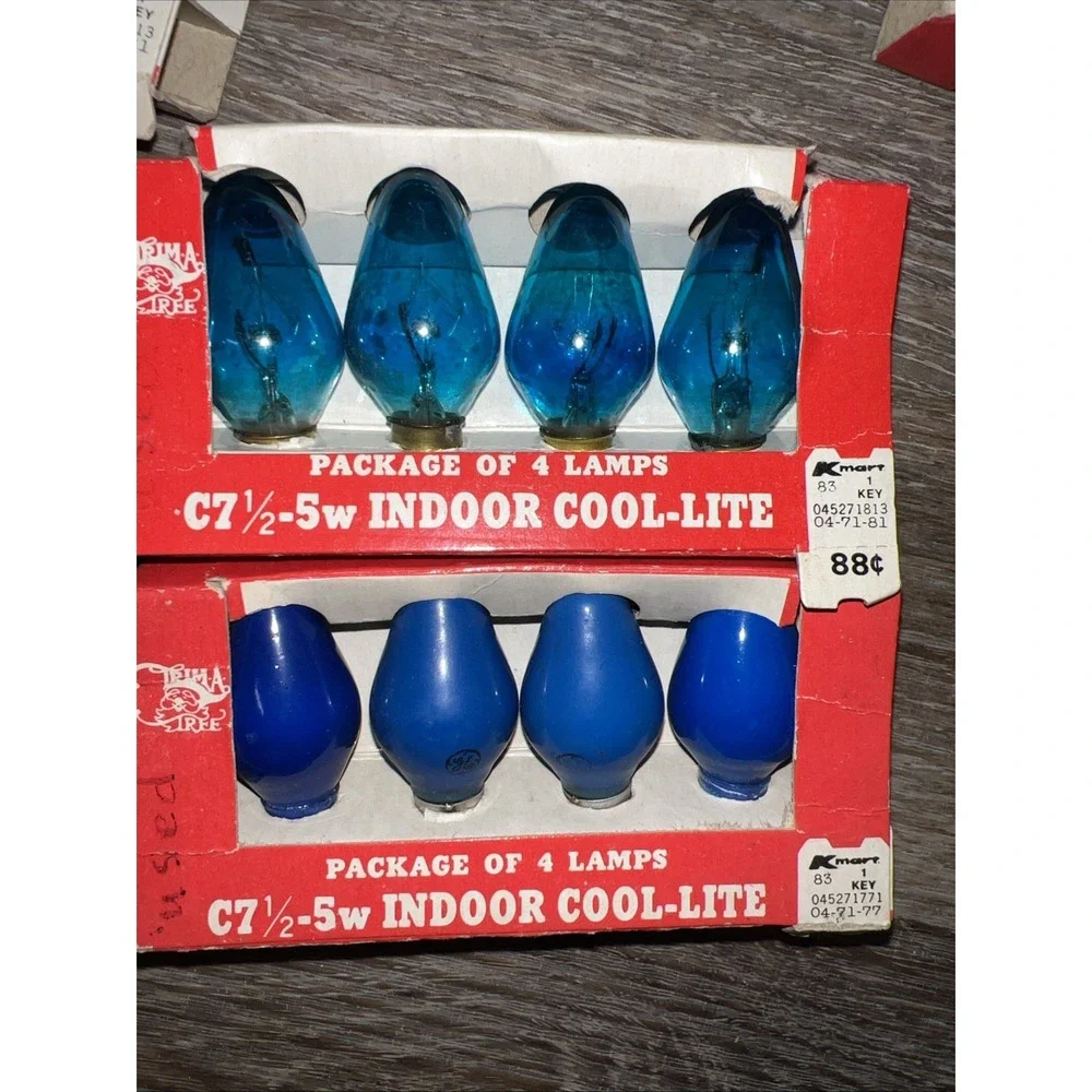 VINTAGE TRIM-A-TREE C7.5-5W INDOOR REPLACEMENT BULBS LAMPS 1 PACK OF 4 Christmas